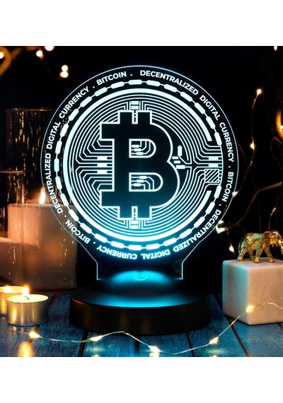 Bitcoin Led Masa Lambası, Bitcoin Hediye, Bitcoin Para Şeklinde Lamba, Kripto Dekoratif Aydınlatma