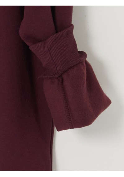 Lcw Modest Mürdüm Oversize Kadın Kalın Sweatshirt Tunik
