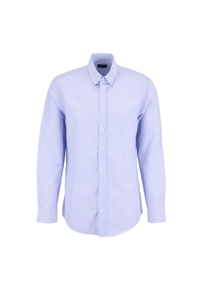 Fabrika Maydos 603 Mavi Erkek Alttan Britli Çizgili Slim Fit Gömlek