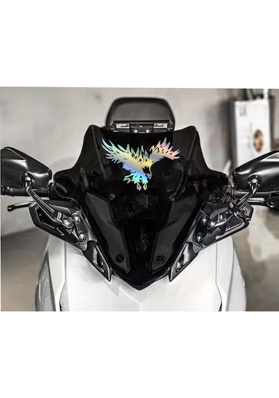 Sticker Dizayn Kartal Sticker - Eagle Beşiktaş Kanatlı Uçan Kartal Sticker - Araba Oto Motosiklet Karavan Cam Sticker - 00321 50X34 Cm