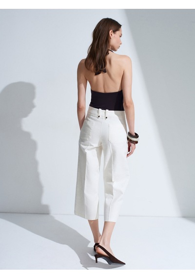 Dilvin 72711 %100 Pamuk Culotte Pantolon-ekru