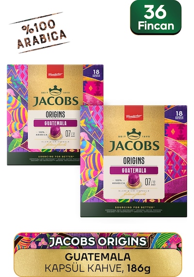 Jacobs Origins Guatemala Nespresso Uyumlu Alüminyum Kapsül Kahve 36 Kapsül Diğer