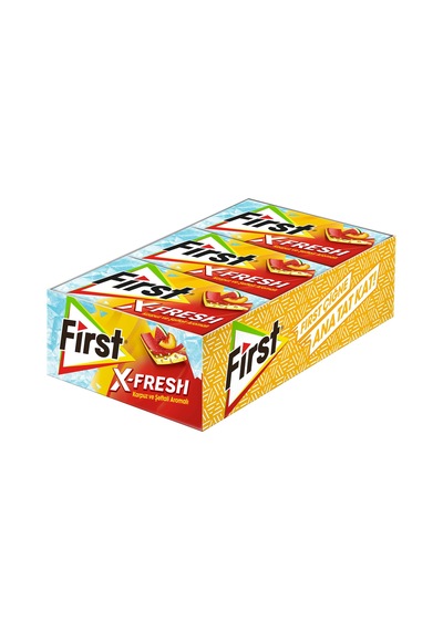 First X-Fresh Şeftali & Karpuz Aromalı Sakız 12 x 27 G