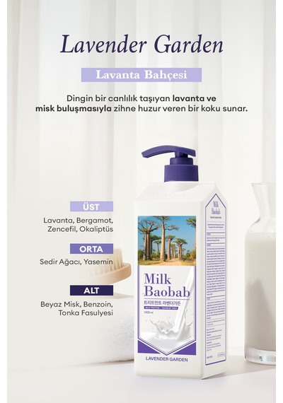 Yıpranmış Saçı Onaran Nemlendirici Saç Kremi Mılk Baobab Original Treatment Lavender Garden