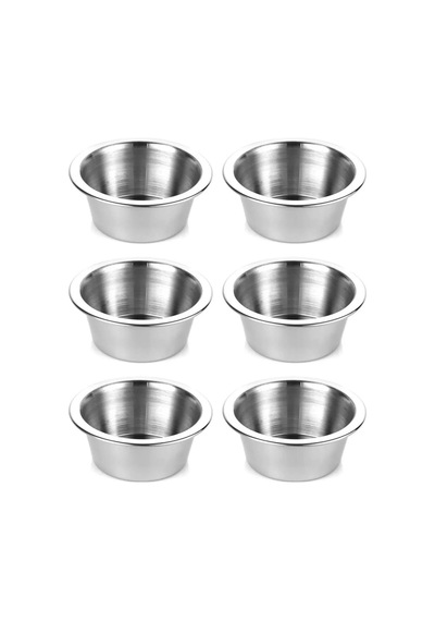 Sosluk 6 Lı Paslanmaz Çelik Mini Kase Lokumluk Reçellik Çerezlik Sosluk 6 Adet 8 Cm Metal Çok Renkli
