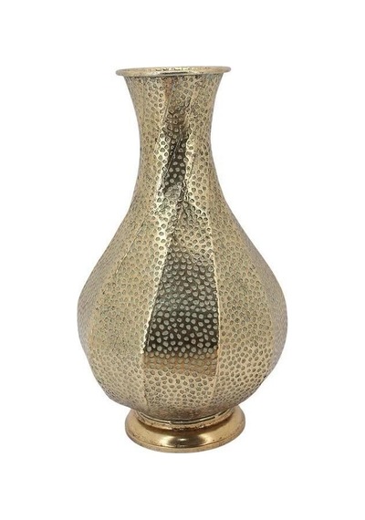 Panalı Metal Dekpratif Vazo 51 X 30 Cm Altın