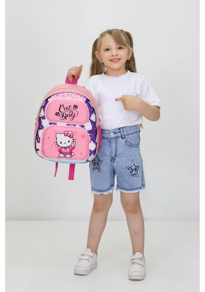 Kız Çocuk Hello Kitty Temalı Anaokulu Sırt Çantası Sevimli Tasarım, Su Geçirmez Ve Hafif Yeni Sezon Pembe