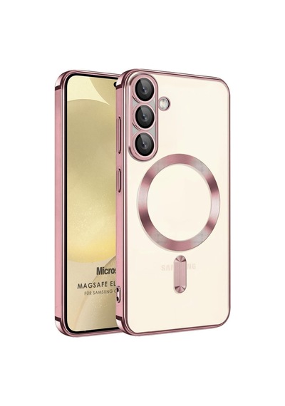Microsonic Samsung Galaxy Uyumlu A37 Kılıf Magsafe Luxury Electroplate Rose Gold -