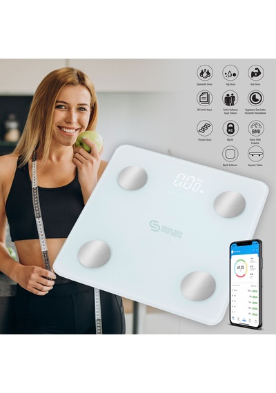 Smartness Yağ Ölçer Fonksiyonlu Akıllı Bluetooth Tartı Baskül