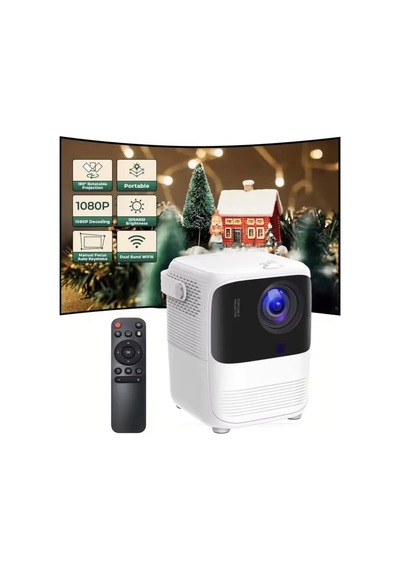 Akıllı Projeksiyon Cihazı 4k Destekli, Android Tv, Wifi & Bluetooth Bağlantılı 1080p Ev Sineması D