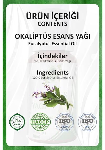 Eucalyptus Essential Oil Okaliptus Yağı 10 Ml.