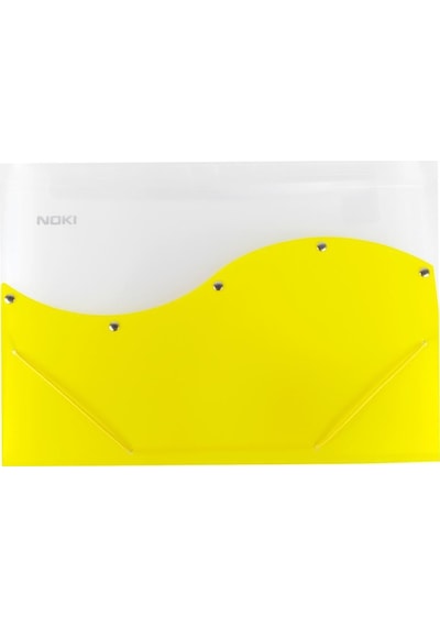 Noki S Seri 12 Bölmeli Lastikli Dosya Körüklü Dosya 32.5 x 25 CM Sarı