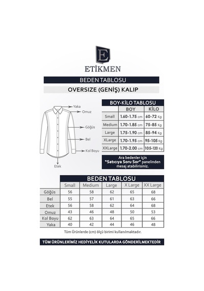 Antrasit Beyaz Çizgili Oversize Hediye Kutulu Erkek Gömlek Beyaz