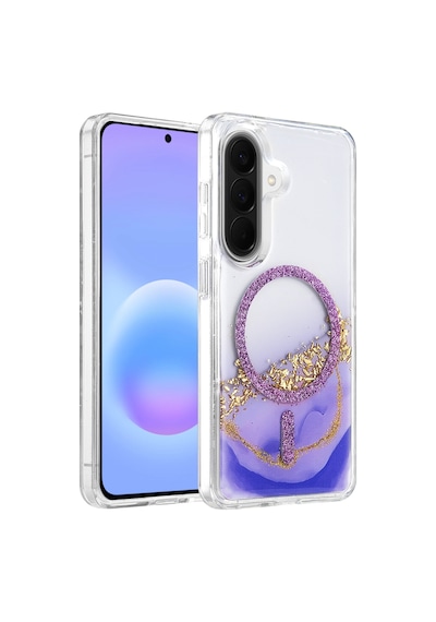 Onegif Samsung Galaxy A37 5g Lotus Simli Magsafe Kapak - Mor - Mor