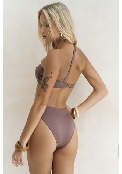 Mai Collection Mai Studios Co. Balisya Tek Omuz Asimetrik Kahve Bikini Üstü Kahve