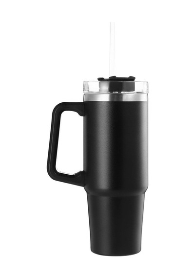 Lumin Quencher Tumbler 1,18 Litre Vakum Yalıtımlı Termos Bardak Kapaklı Ve Pipetli Black Edition