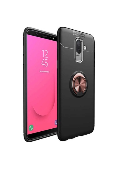 Samsung Galaxy Uyumlu J8 Kilif Yüzüklü Tam Korumali Silikon Kapak 418019755