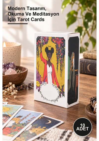 10 Adet Modern Witch Tarot Kartı Modern Tasarım, Okuma Ve Meditasyon İçin Tarot Cards
