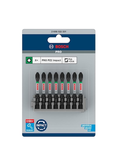 Professional Accessories 2608522331-tornavida Ucu "set" Impact Control Pz2 50 Mm 8-parça, 0 W, 0 V