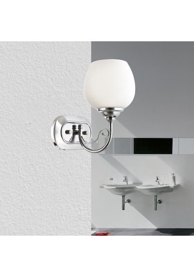 Lamore Home Belçim Opal Camlı Tekli Krom Aplik Krom
