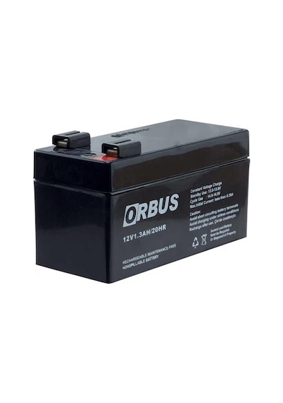 Ayt Orbus 12 Volt 1.3 Amper Kuru Akü Orb12-1.3 96x42x52 Mm Yeni Tarihli Kuru Akü