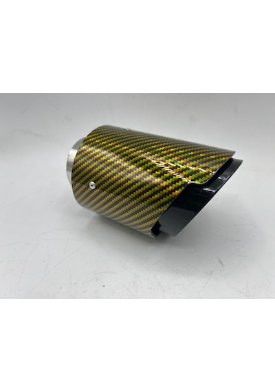 Monlion Sarı Karbon Kaplama Egzoz Ucu,giriş 60 Mm,çıkış 89mm Tekl