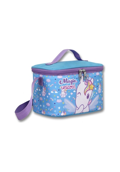 Cennec Kız Çocuk Isı Yalıtımlı Magic Unicorn Baskılı Mor - Turkuaz Okul Beslenme Çantası - 6016