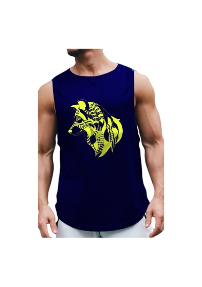 Bluu Mandalaw Kolsuz Sporcu T-shirt Tank Top Spor Atlet
