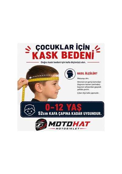 Çocuk Kaskı Ece 22.06 Sertifikalı / Fullface Kask / Ekstra Hafif Ve Konforlu Siyah