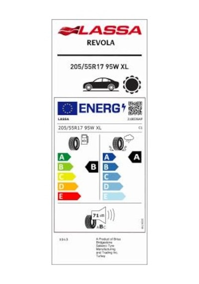 Lassa 205/55R17 95w XL Revola Lassa Yaz Lastiği 2025