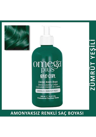 Omega Plus Bad Girl Zümrüt Yeşili Amonyaksız Renkli Saç Boyası 25
