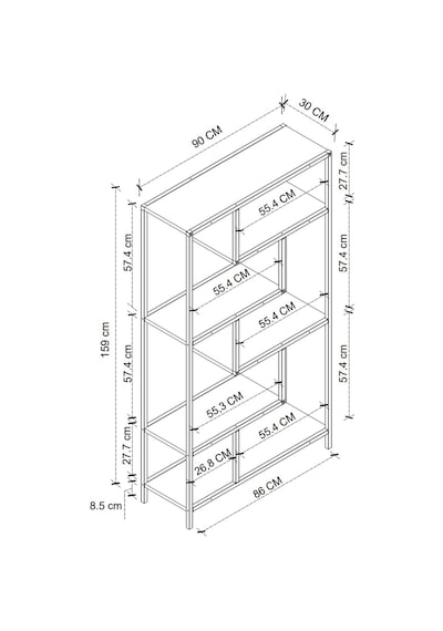 Bofigo 6 Raflı Kitaplık Dekoratif Kitaplık Metal Kitaplık Ofis Kitaplığı Larissa Antrasit Antrasit Bofigo 6 Raflı Kitaplık Dekoratif Kitaplık Metal Kitaplık Ofis Kitaplığı Larissa Antrasit Antrasit