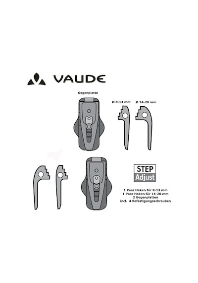 Vaude Step Adjust Oversize Hook Takım Mavi - Beyaz