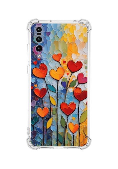 Printify Huawei P20 Pro İle Uyumlu Düşlerin Dansı Serisi Kökten Sevgi Tasarımlı Uv Baskılı Köşe Korumalı Antişok Kılıf Şeffaf
