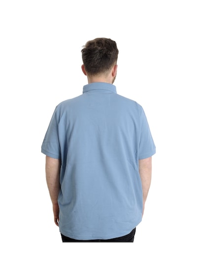 Mode Xl Battal Beden Erkek Tshirt Polo Yaka Cepli Klasik Pike 20552 Mavi 001