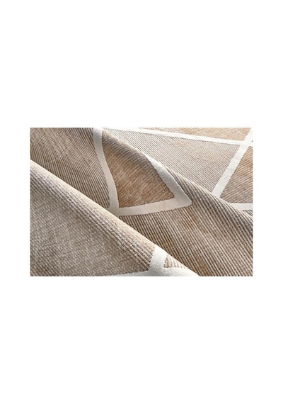 Gümüşsuy Adara 18352 J10 Bej Geometrik Desenli Modern Antitoz Halı