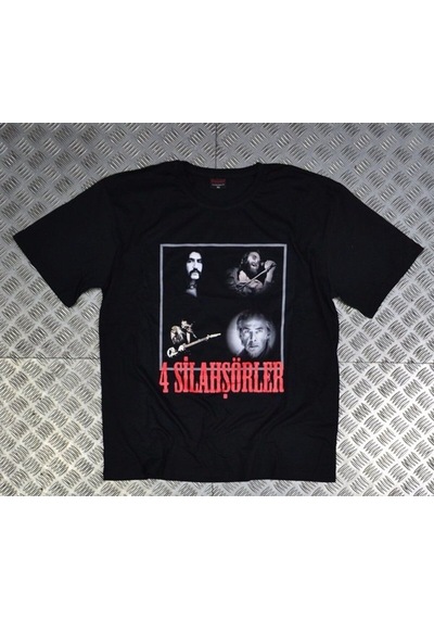 Stoned&Fame Unisex Siyah 4 Silahşörler Baskılı T-shirt SIYAH