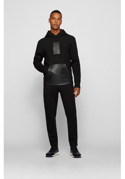 HUGO BOSS JERSEY TROUSERS PAMUK KARIŞIMLI, KAVİSLİ LOGOLU EŞOFMAN Siyah