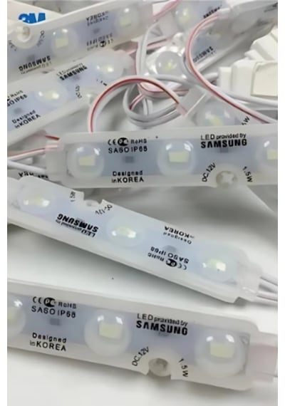 12 Volt 3 Lensli Samsung Modül Led Gün Işığı 10 Adet