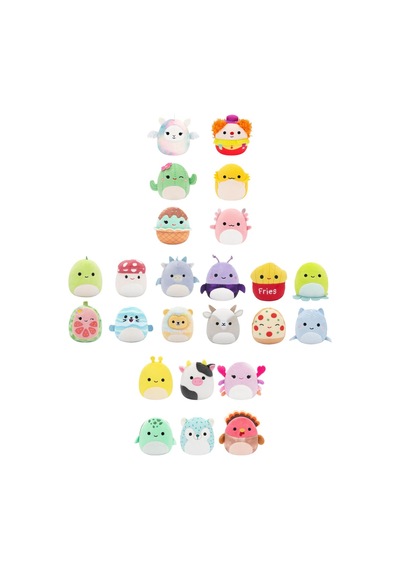 Micromallows Squishmallows Mini Yumuşak Peluş Oyuncak 24 Lü Figür Seti - 6 Cm Çok Renkli