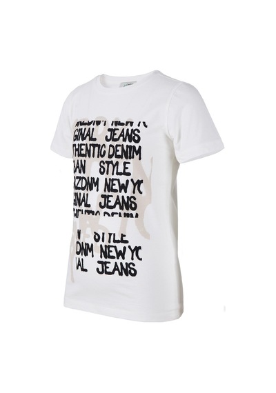 Brz Kids Baskılı Erkek Çocuk Kısa Kollu T-Shirt Ekru (534370129) Ekru