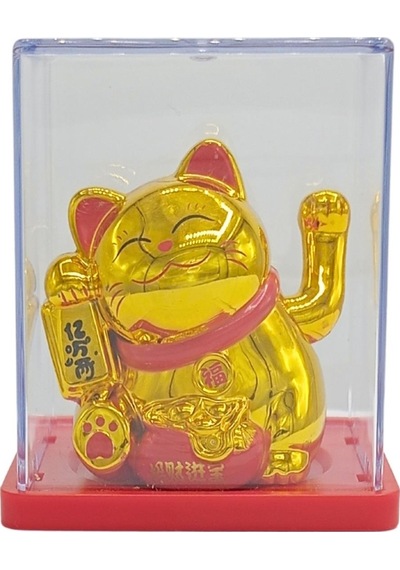 Maneki Neko El Sallayan Mini Şans Kedisi Gold Solar Güneş Enerjili 5x5cm Y7gld07