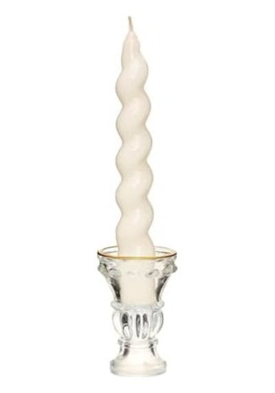 Yılbaşı 2&apos Li Twirl Glow Beyaz Şamdan Mum Seti 18 Cm 50 x 22