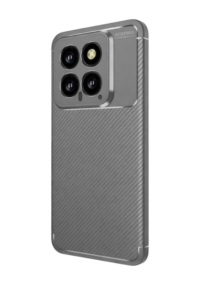 Coverzone Xiaomi Mi 14t Pro İle Uyumlu Silikon Kılıf Kamera Korumalı Karbon Tpu Brimstone Ultra Slim Fit Delux Gri