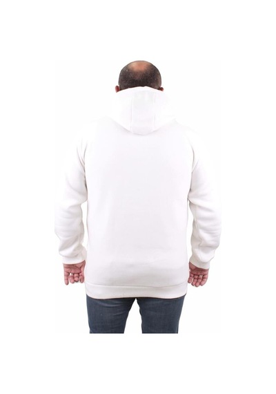 Starbattal Büyük Beden Unisex Kapüşonlu 3Ip Sweat 11701 Ekru-Ekru