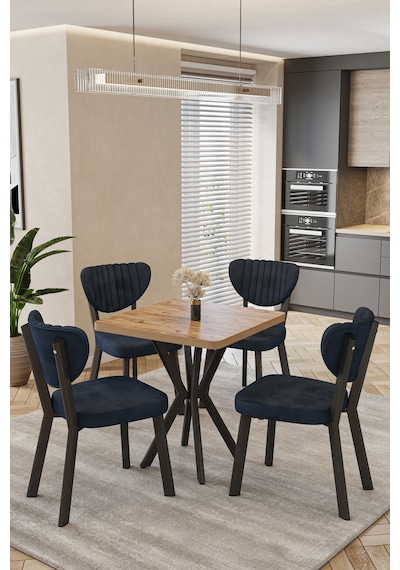 Mutfak Masası Takımı 4 Kişilik Masa Sandalye Takımı Balkon Masası Cafe Masa Takımı-70x70 Atlantik Çam - Antrasit Mutfak Masası Takımı 4 Kişilik Masa Sandalye Takımı Balkon Masası Cafe Masa Takımı-70x70 Atlantik Çam - Antrasit