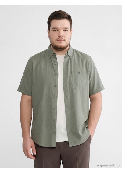 Lcwaıkıkı Classic Haki Regular Fit Poplin Erkek Gömlek