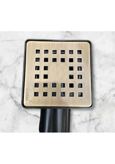 İsaoğlu Yapı Antik Gold Banyo Yer Süzgeci 10 10 Banyo Gideri Antik Gold Renk Pirinç Gold Altın