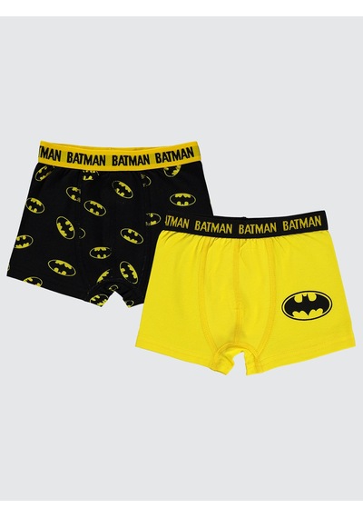 Batman Erkek Çocuk 2'li Boxer Set 2-10 Yaş Sarı Sarı