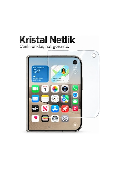 Apple İphone Duo İle Uyumlu Dış Ekran Koruyucu 5.4 İnç A3720 9H Nano Esnek Cam
